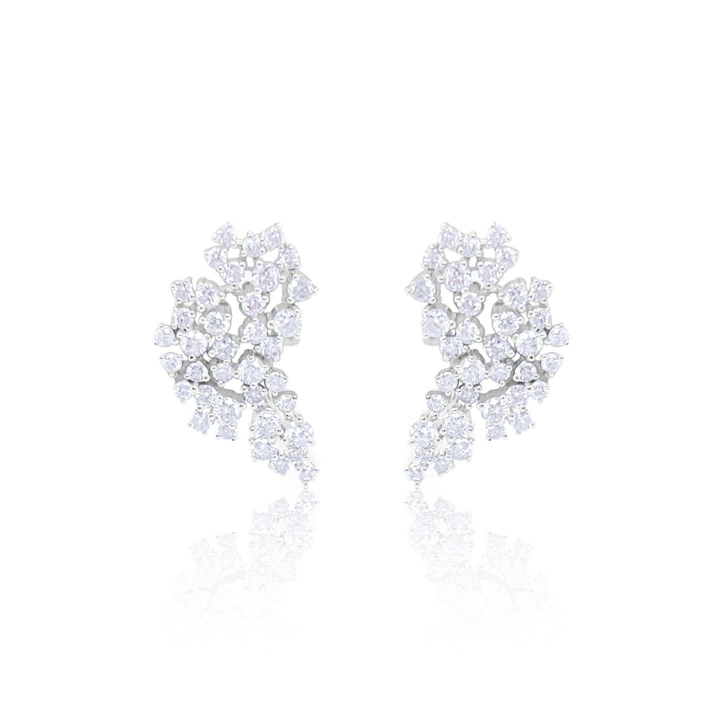 White Gold Diamond Angel Wing Studs