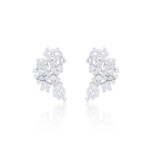 White Gold Diamond Angel Wing Studs
