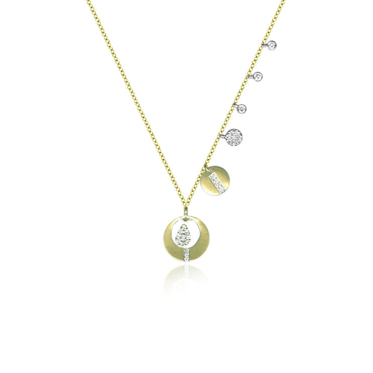 Yellow Gold Diamond Charm Necklace
