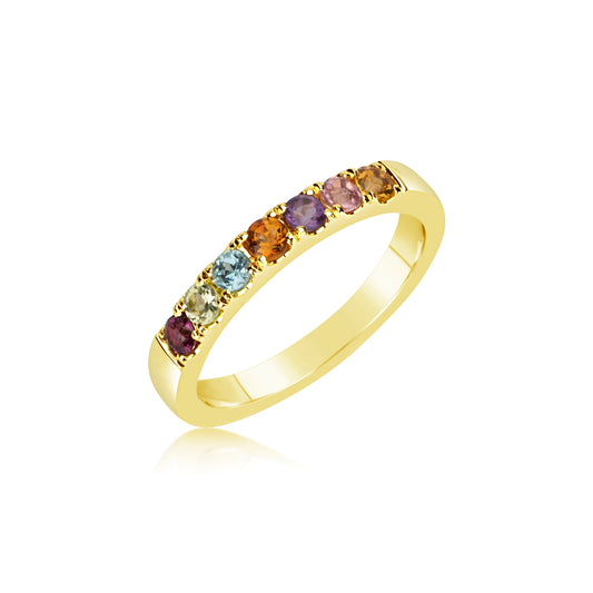 Rainbow Yellow Gold Ring- Size 6.5