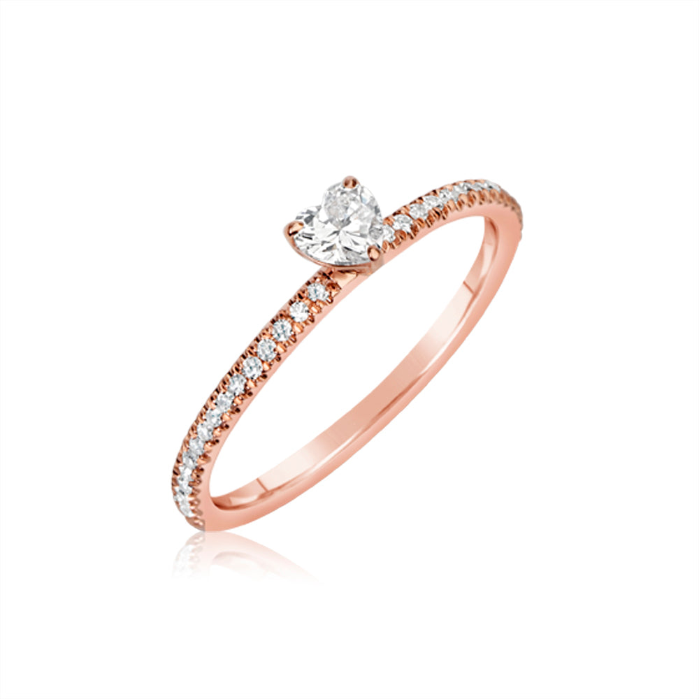 Diamond Pave Heart Ring