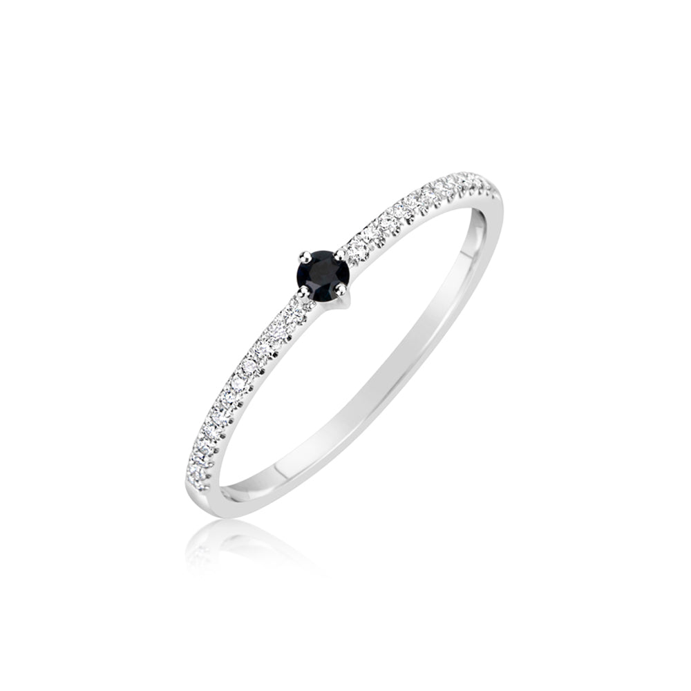 Blue Sapphire and Diamond Ring