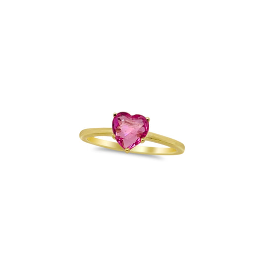 Rose Gold Pink Sapphire Heart Ring