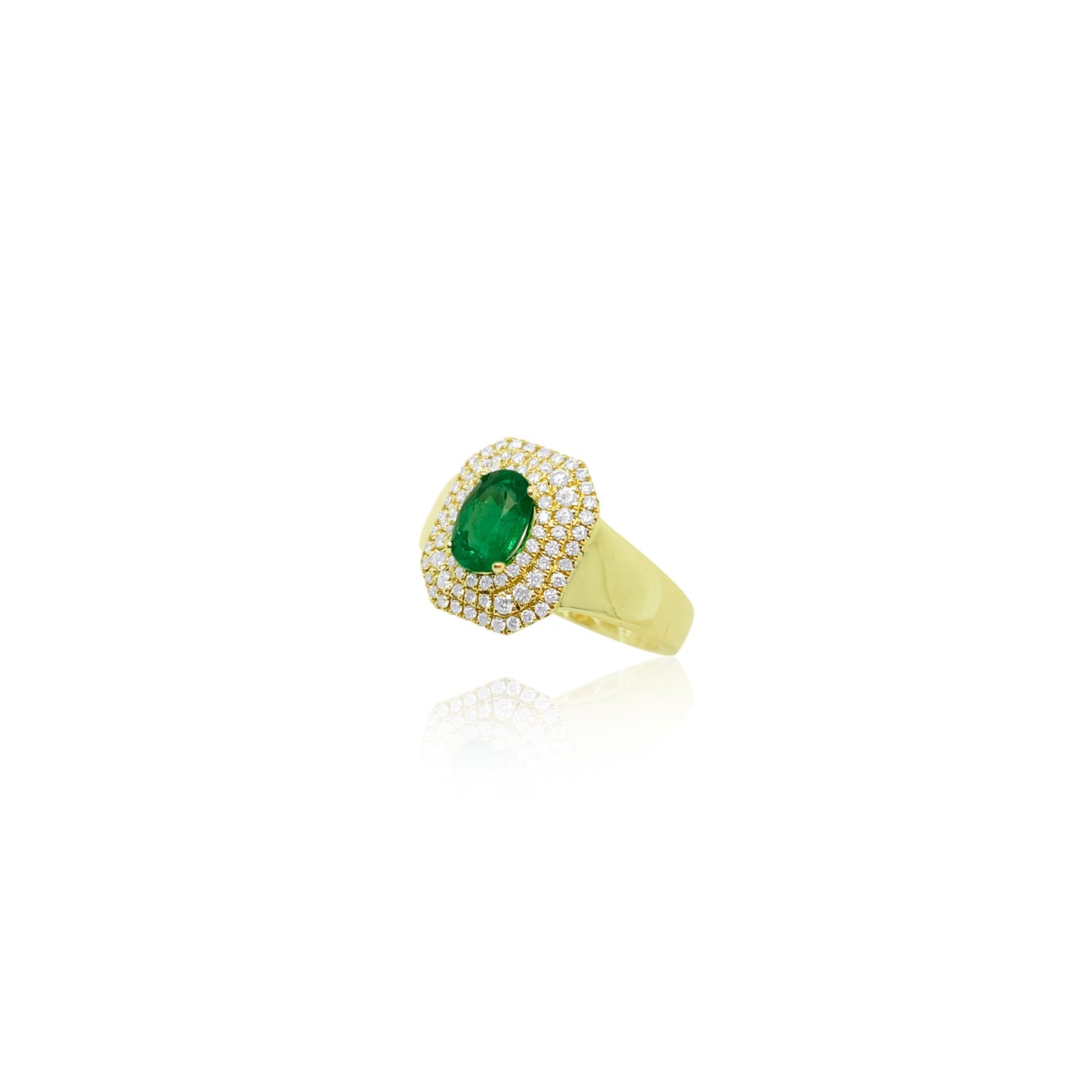 Emerald and Diamond Cocktail Ring