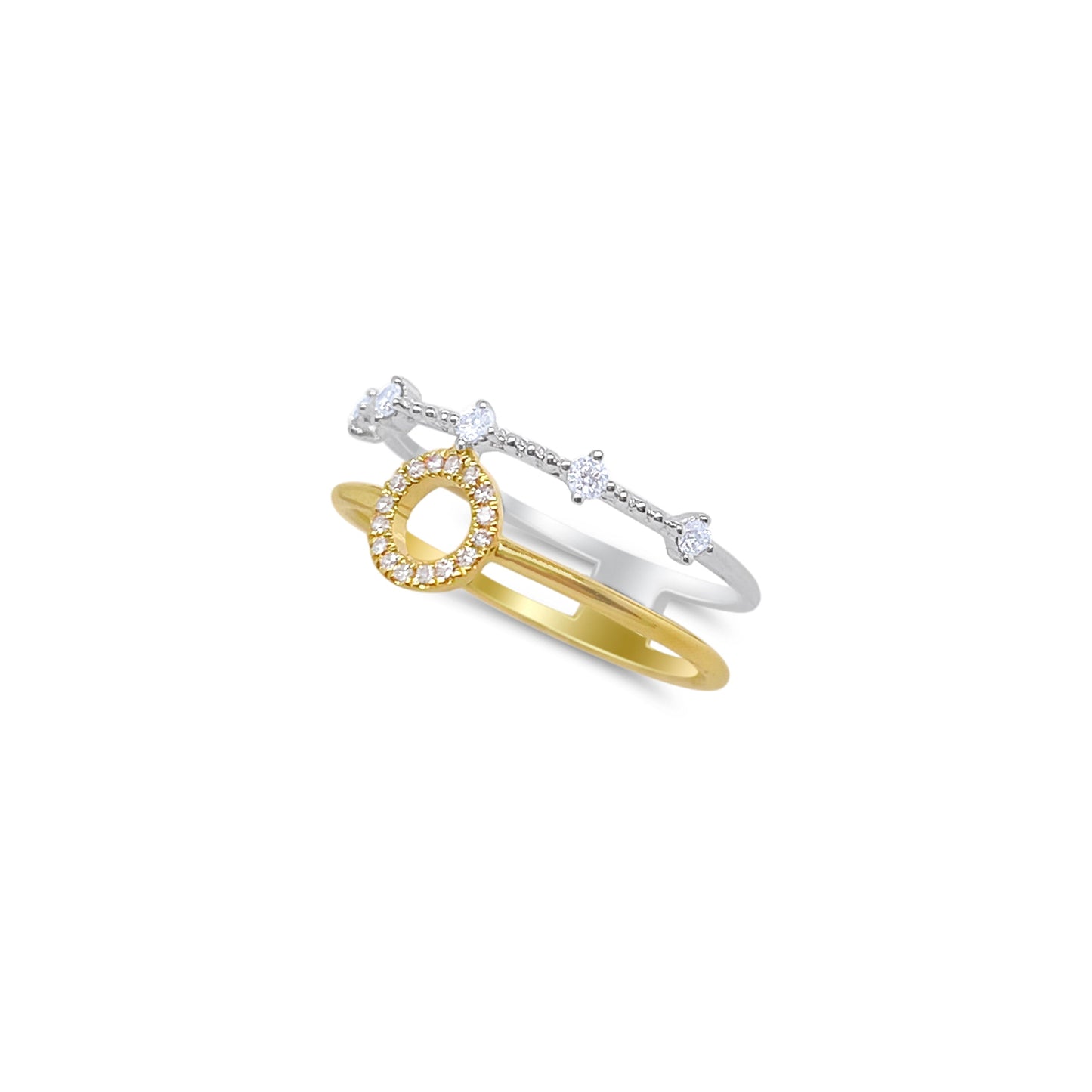 Yellow and White Gold Diamond Ring