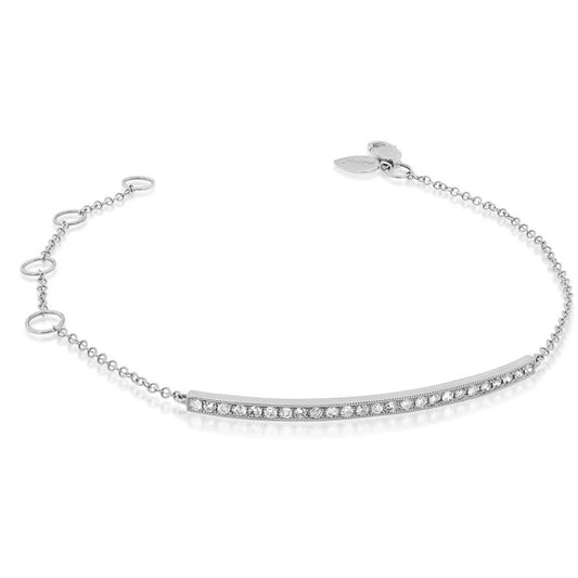 White Gold Diamond Bar Bracelet