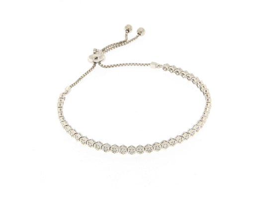 White Gold Toggle Diamond Tennis BRacelet