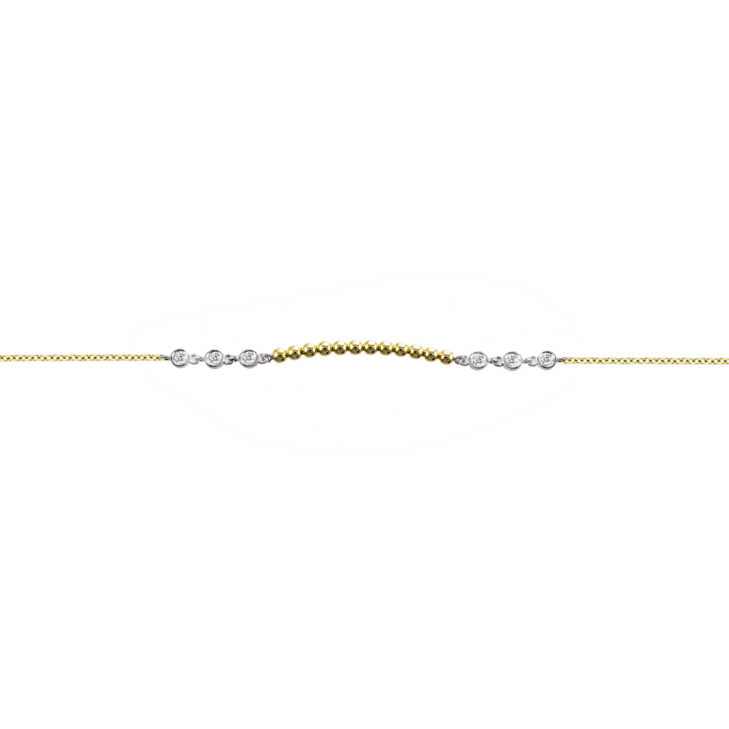 Spot Chain Bracelet with Diamond Bezels