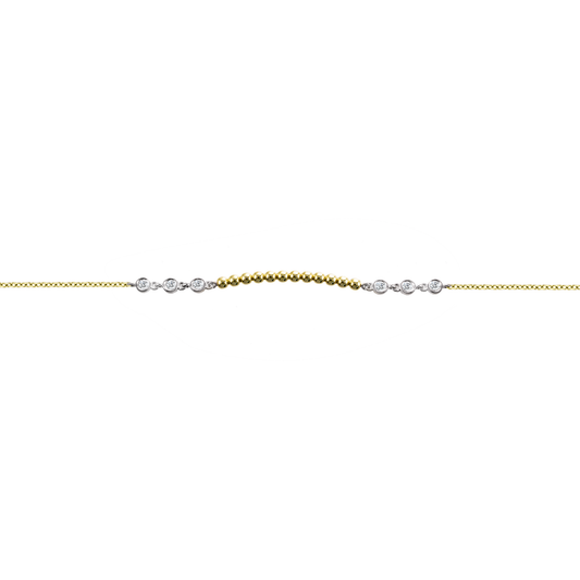 Spot Chain Bracelet with Diamond Bezels