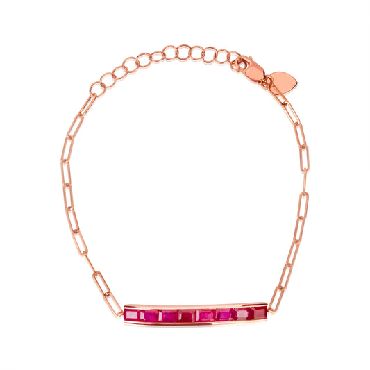 Rose Gold Pink Sapphire Bracelet
