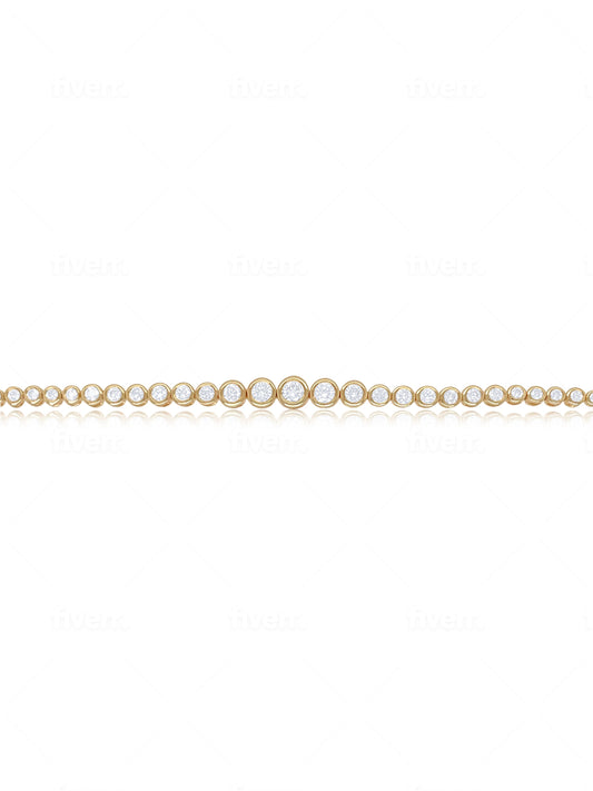 Yellow Gold Diamond Bezel Bracelet