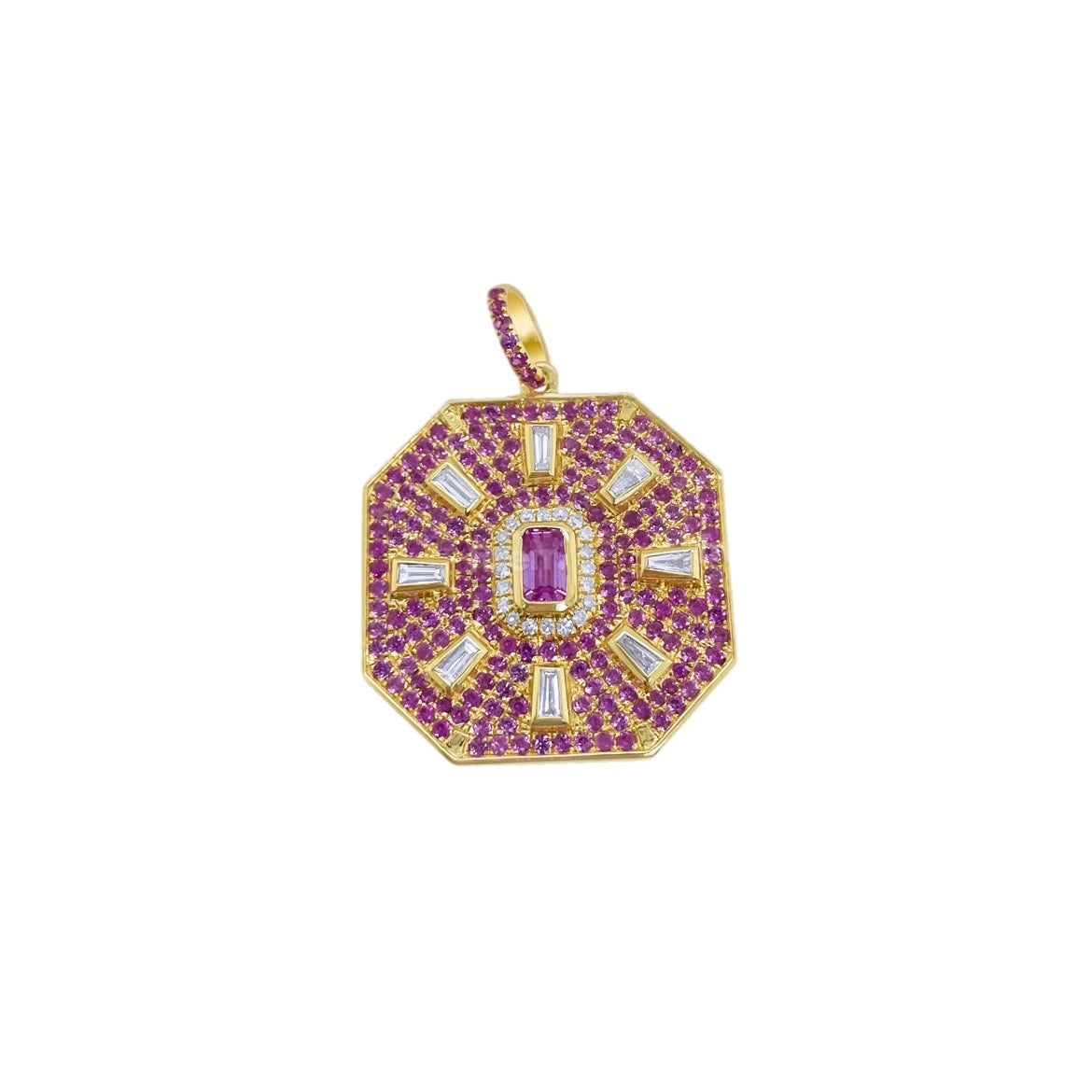 Pink Sapphire Octagon Charm