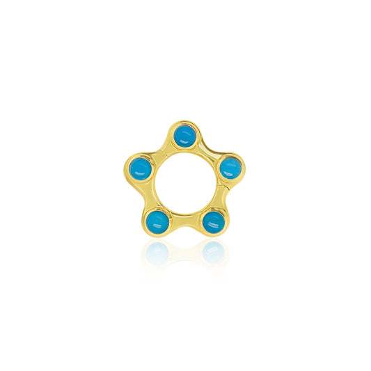 Yellow Gold Turquoise Charm Holder