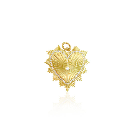 Yellow Gold Diamond Heart Charm