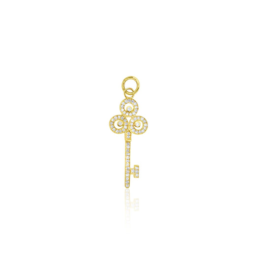 Yellow Gold Diamond Key Chain