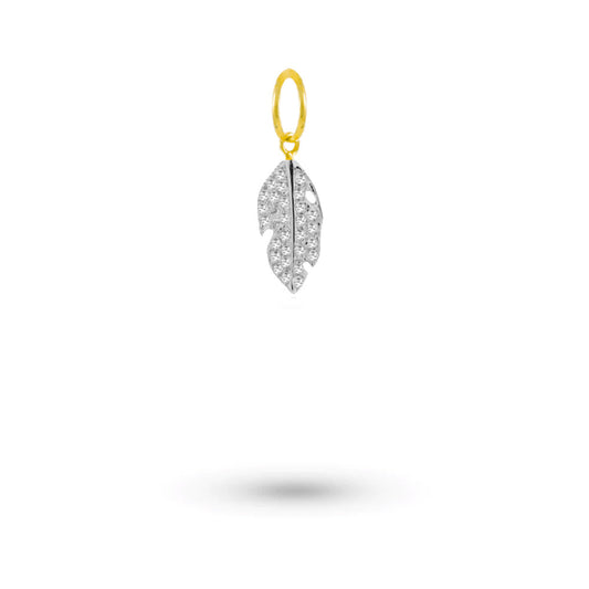 Diamond Feather Charm