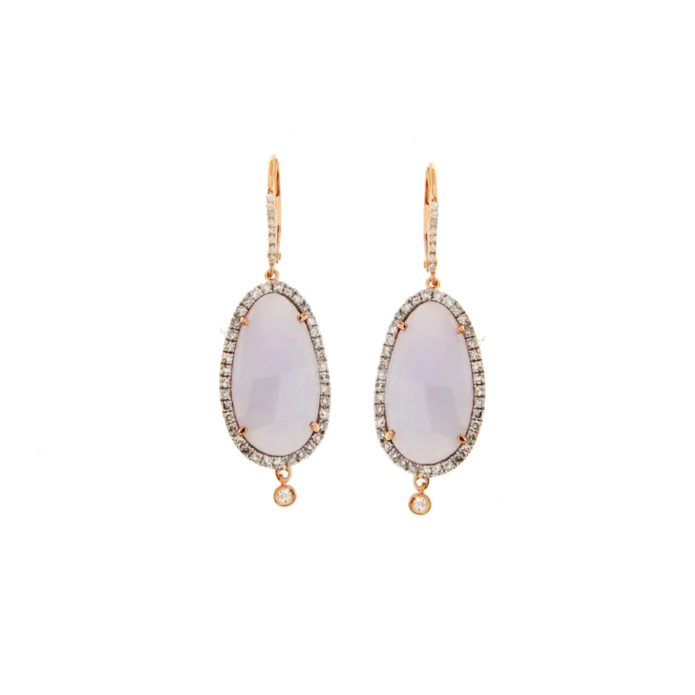 Rose Gold Diamond and Jade Earrings
