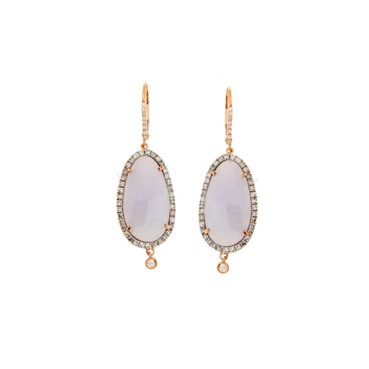 Rose Gold Diamond and Jade Earrings