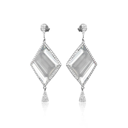 White Topaz Kite Drop Earrings