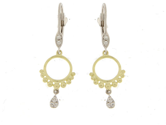 Yellow Gold Diamond Earrings