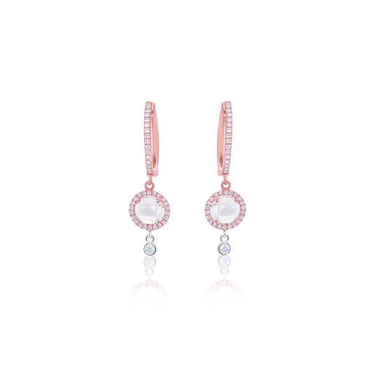 Morganite Rose Gold  Drop Earrings