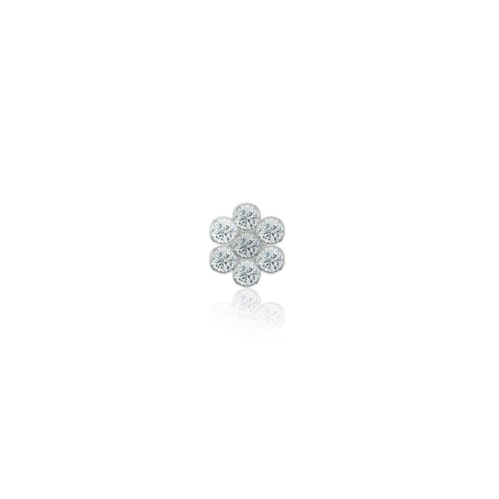 white gold diamond flower stud