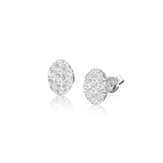 white gold oval diamond studs
