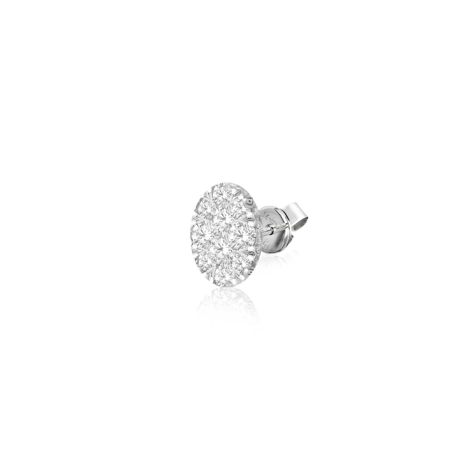white gold oval diamond stud (single)