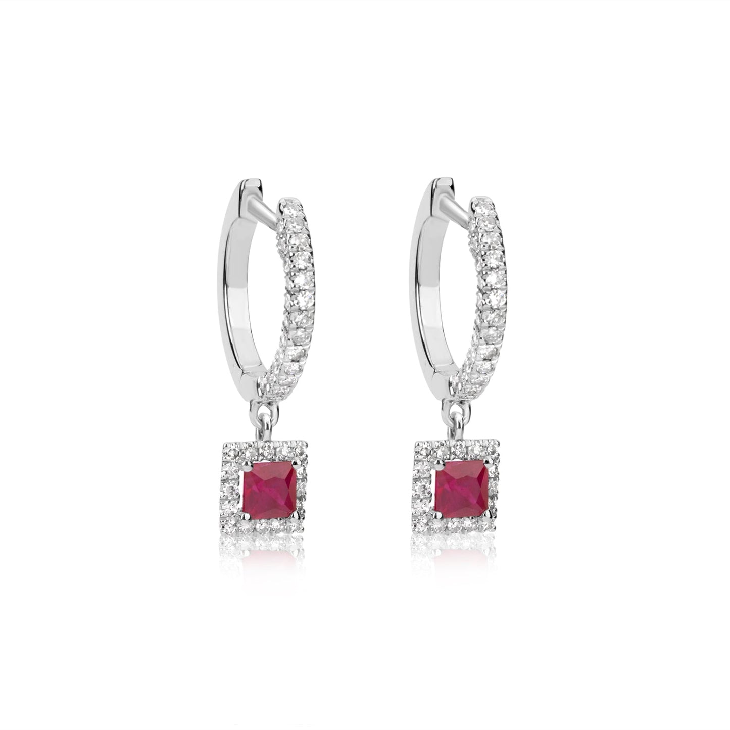 Dainty Diamond and Ruby Hoops
