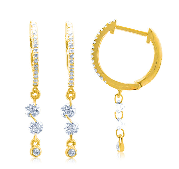 Drop Drilled Diamond Huggies