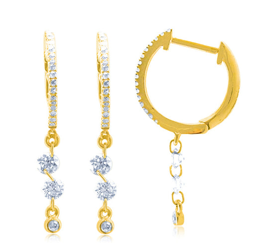 Drop Drilled Diamond Huggies