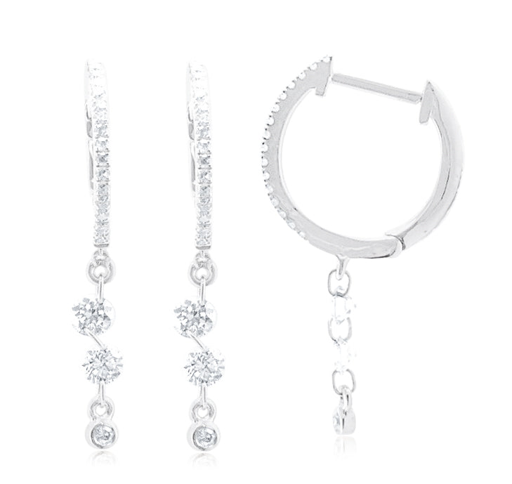 Drop Drilled Diamond Huggies