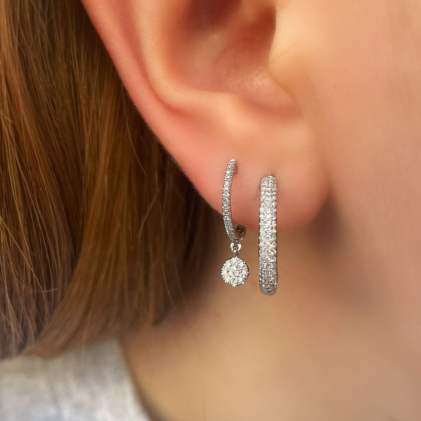 Pave Diamond Mini Hoops