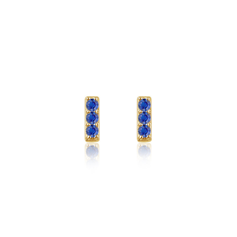 Dainty Sapphire Stick Studs