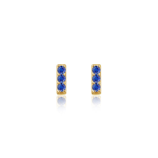 Dainty Sapphire Stick Studs