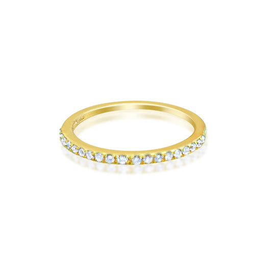 Dainty Yellow Gold Diamond Band