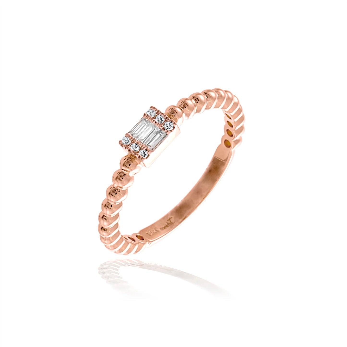 Rose Gold Dainty Baguette Ring