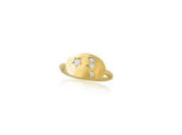 Brushed Gold Celestial Ring