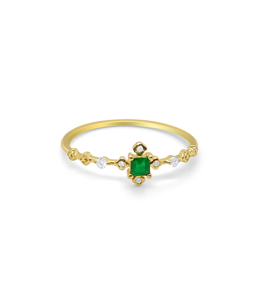 Yellow Gold and Emerald Ring