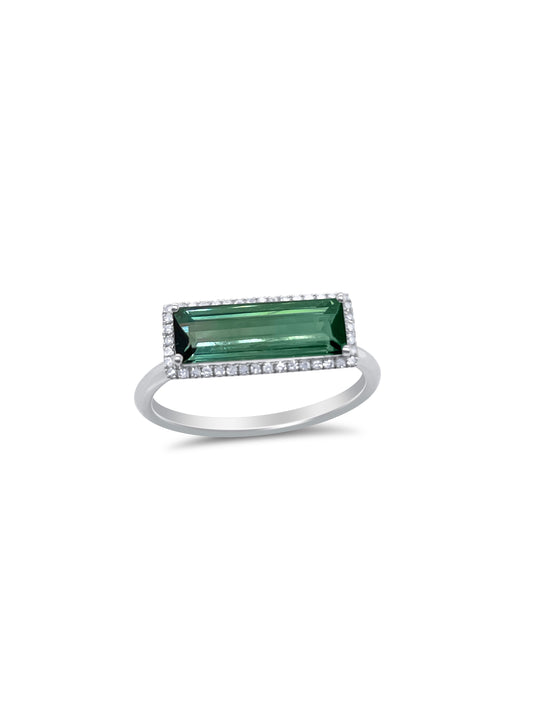 White Gold Watermelon Tourmaline Ring