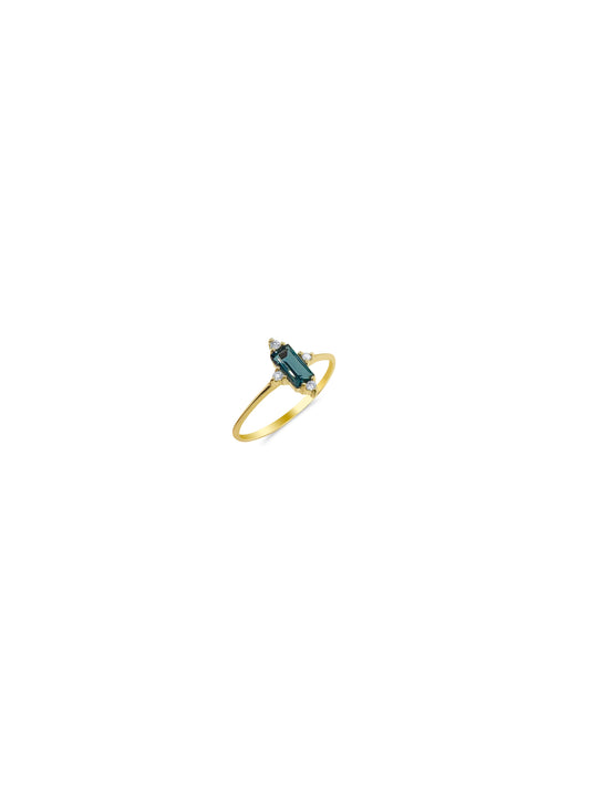 Blue Topaz and Diamond Ring