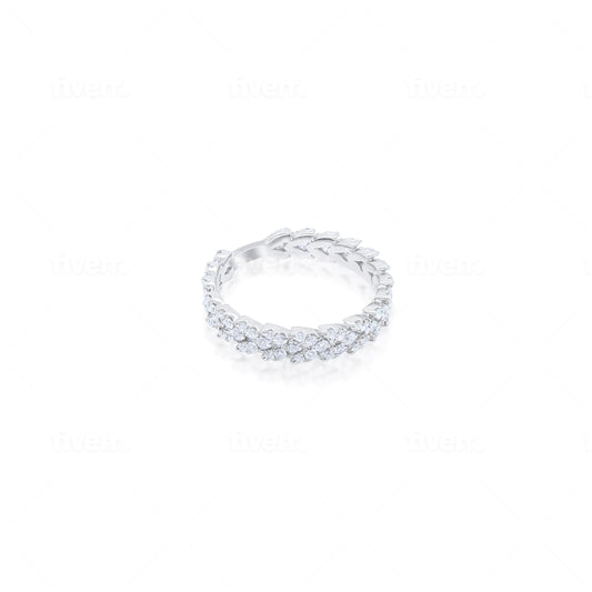 White Gold Diamond Braid Ring