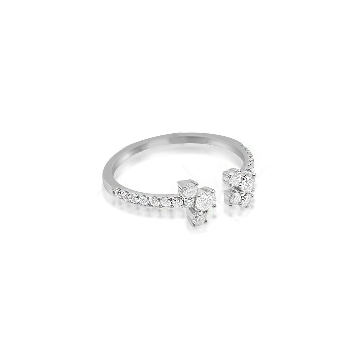 White Gold Open Diamond Cluster Ring