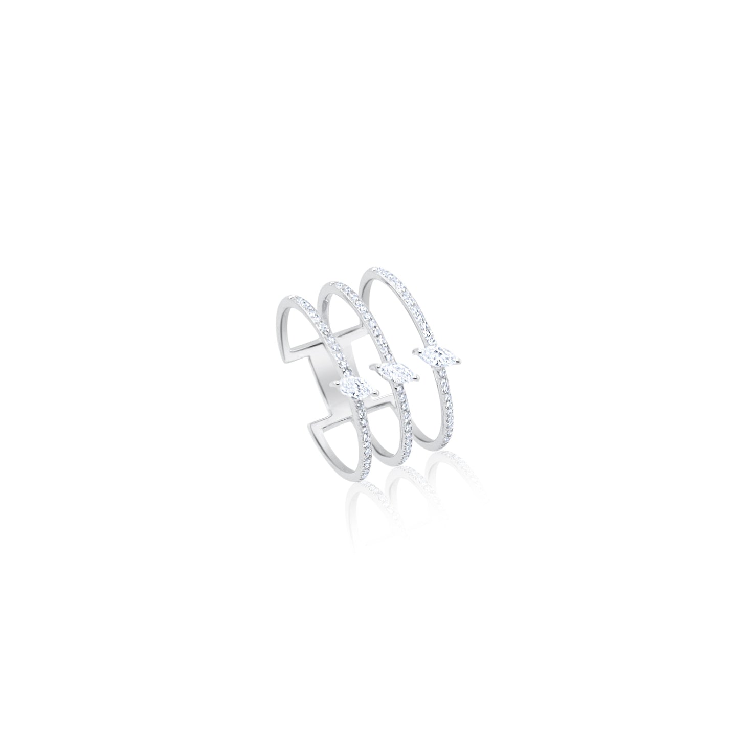 Triple Diamond Band Ring