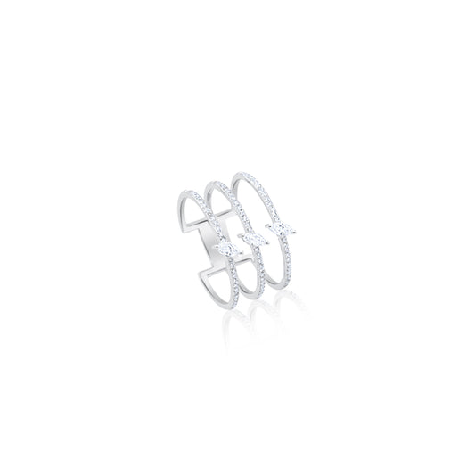 Triple Diamond Band Ring