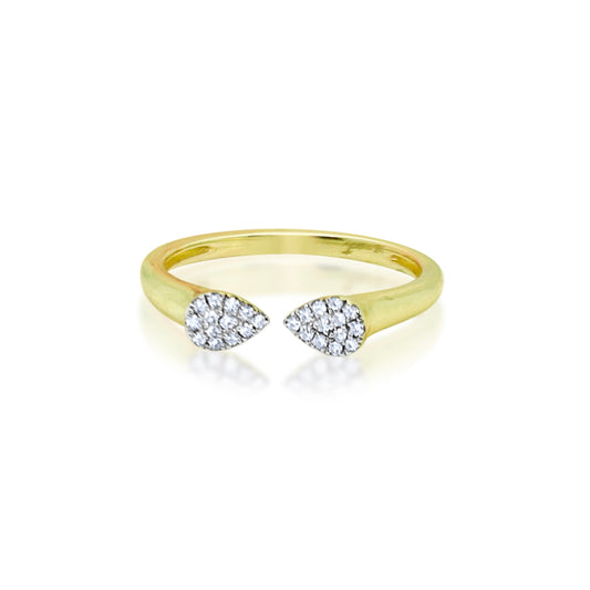 Yellow Gold Open Diamond Cluster Ring
