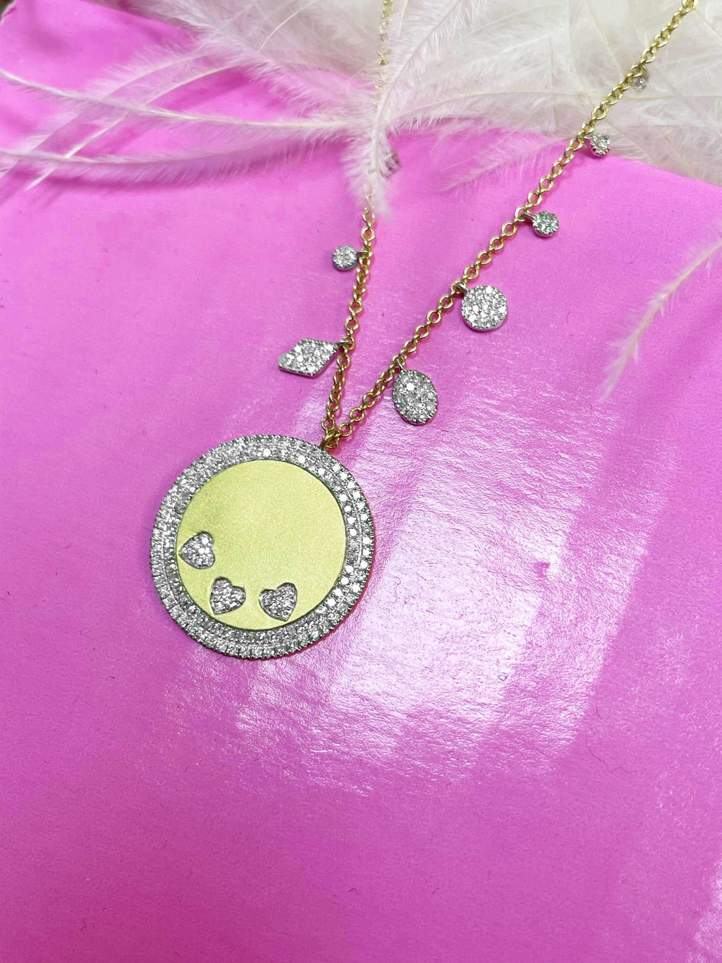 Yellow Gold Brushed Yellow Gold Heart Necklace