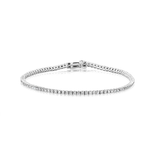 White Gold Square Tennis Bracelet