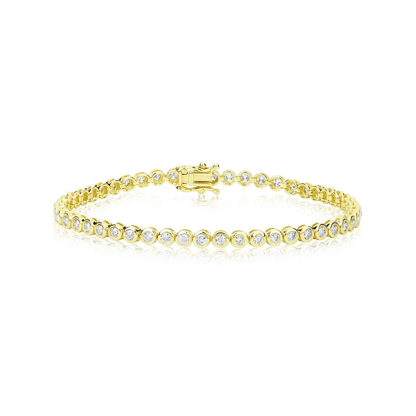 Bezel Set Diamond Tennis Bracelet