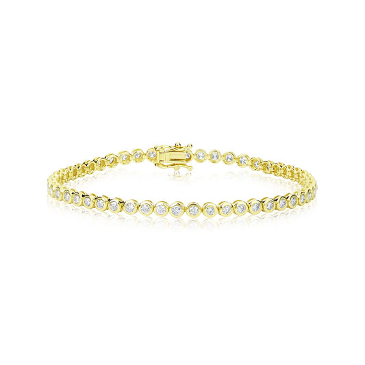 Bezel Set Diamond Tennis Bracelet